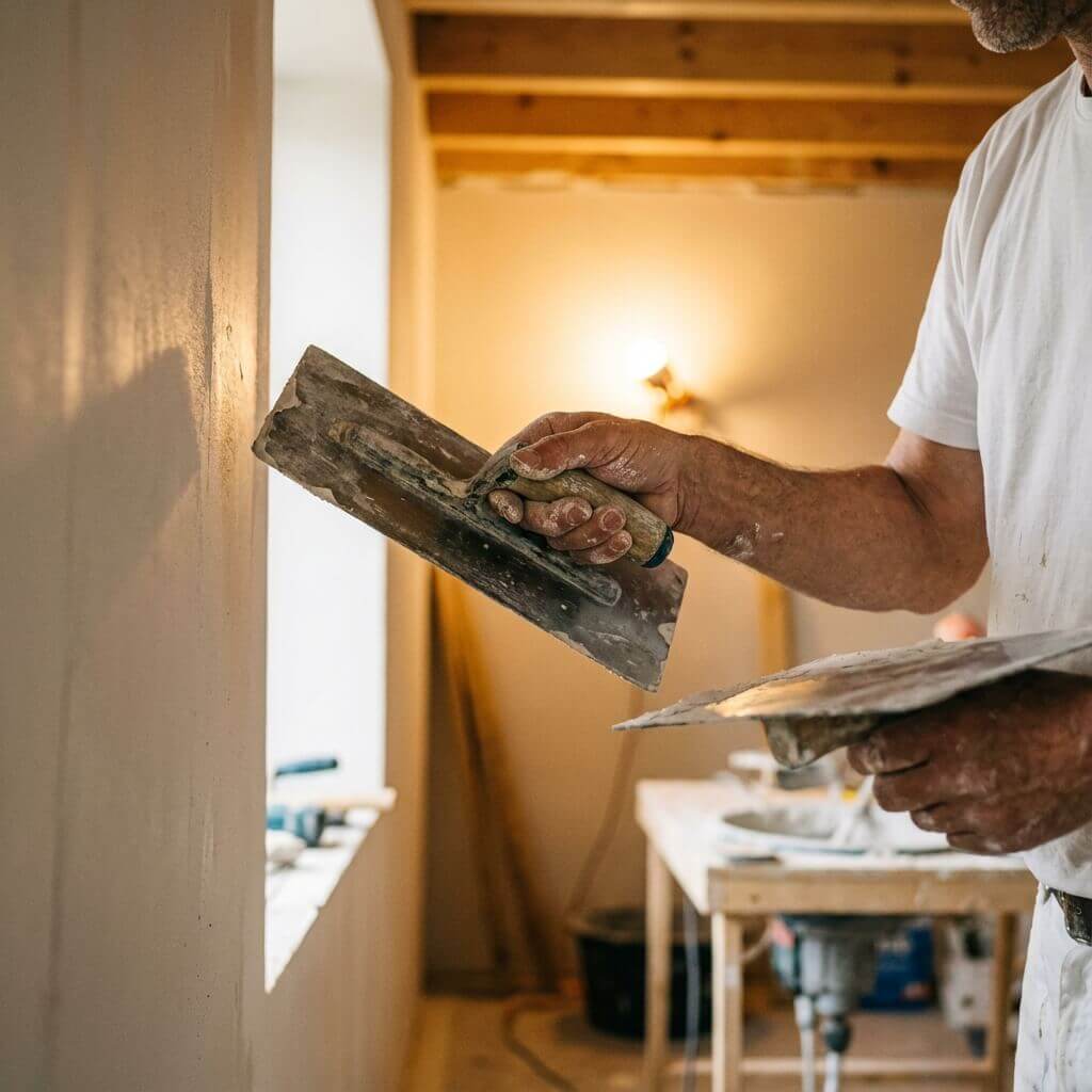 L'équipe SARL OCAL en plein chantier de plâtrerie à Gap